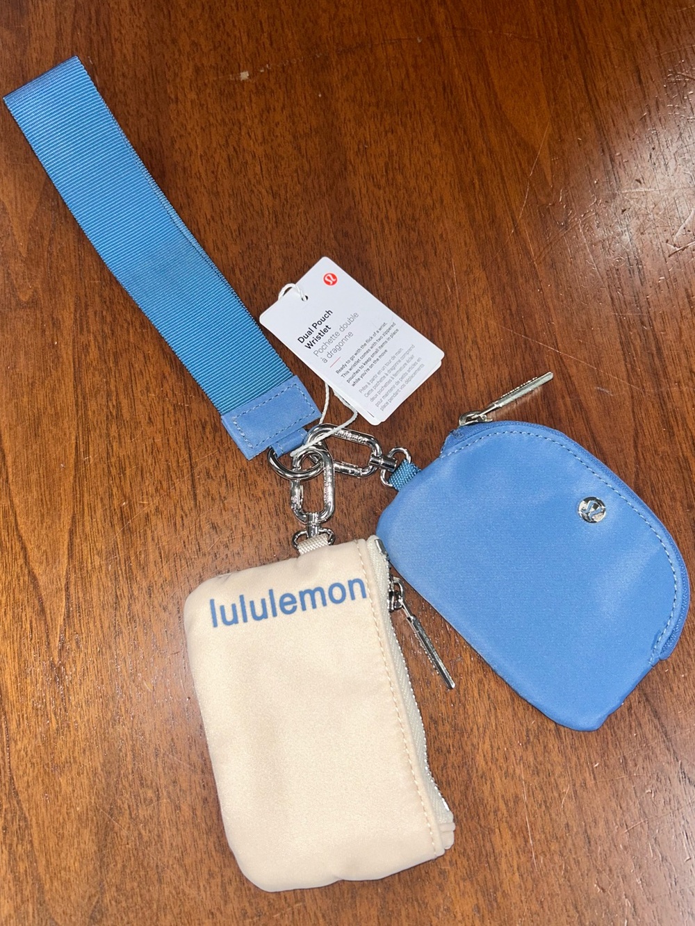 Lululemon Blue & Cream Wristlet, NWT